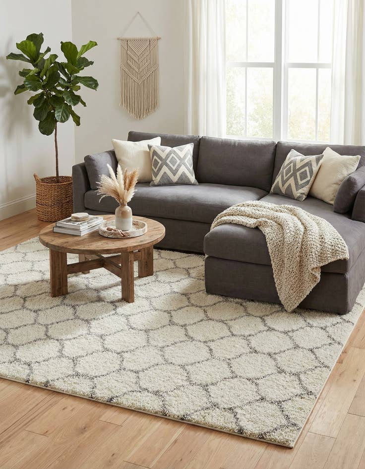 Detail image of  10' 8 x 14' Lattice Shag Rug