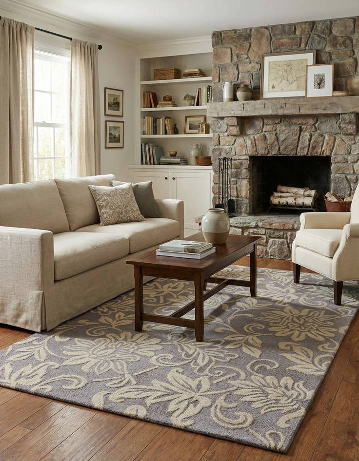 Detail image of 5' x 8' Agra Wool Rug