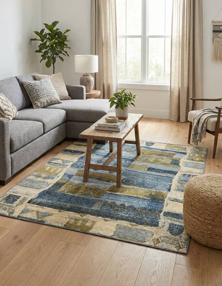 Detail image of 4' x 6'  Washable Modern Indoor / Outdoor Rug