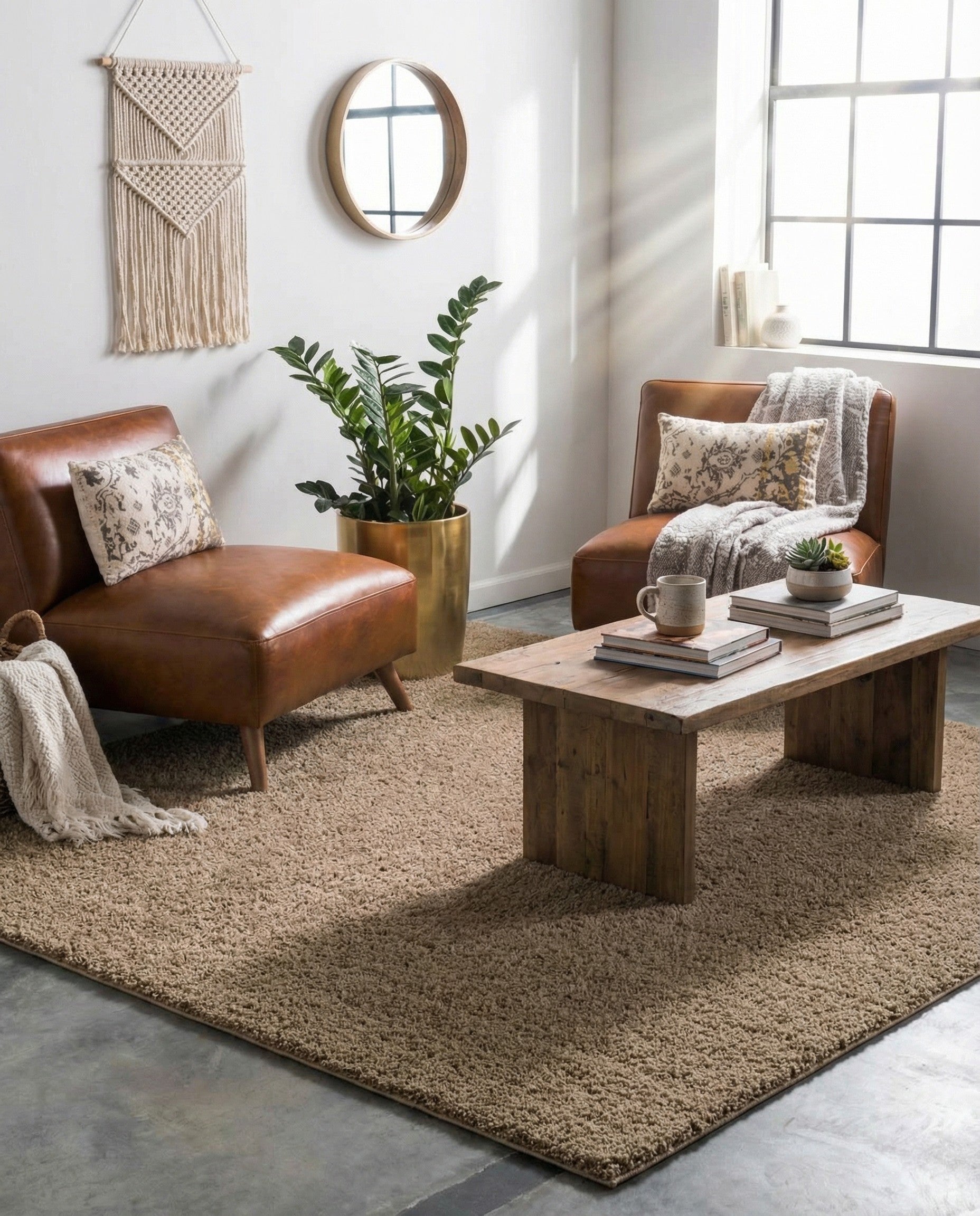  5' x 8' Solid Shag Rug