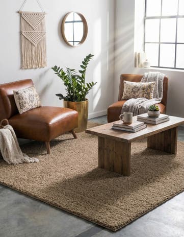 5' x 8' Solid Shag Rug