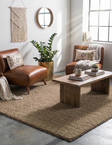 5' x 8' Solid Shag Rug