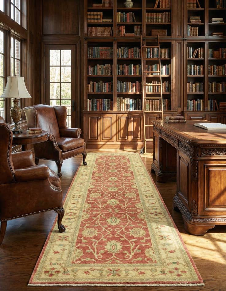 Detail image of 2' 8 x 9' 5  Hand Knotted Peshawar Ziegler Runner Rug