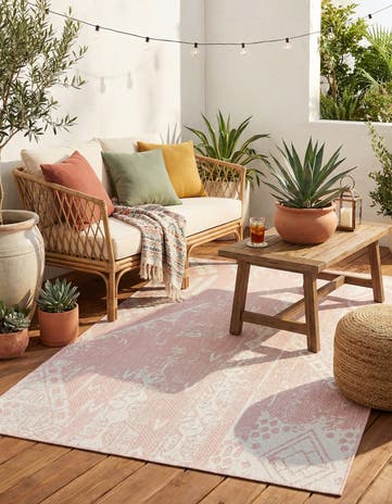 5' 3 x 8' Easy-Clean Bohemian Indoor / Outdoor Rug