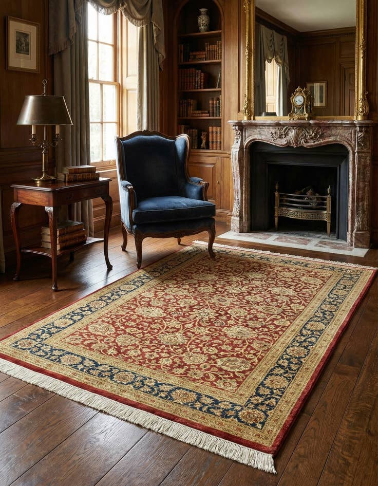 Detail image of 2' 7 x 3' 11 Ghom Silk Rug