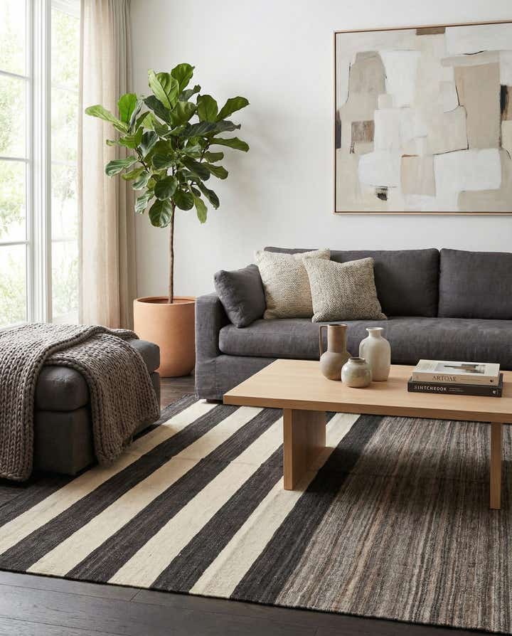 5' 1 x 6' 5 Hand Woven Kilim Modern Wool Rug