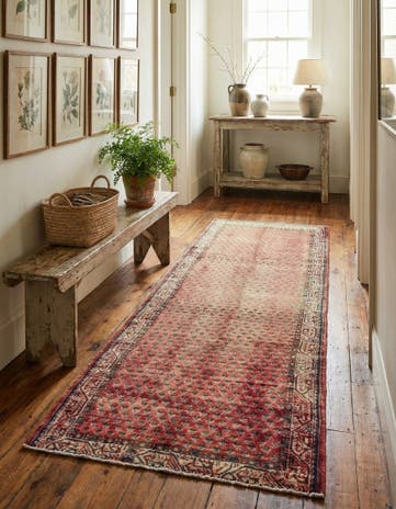 3' 7 x 9' 10 Hand Knotted Botemir Persian Wool Runner Rug