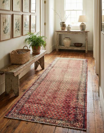 3' 7 x 9' 10 Hand Knotted Botemir Persian Wool Runner Rug