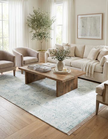 6' 7 x 9' 10 Hand Knotted Darya Wool Rug