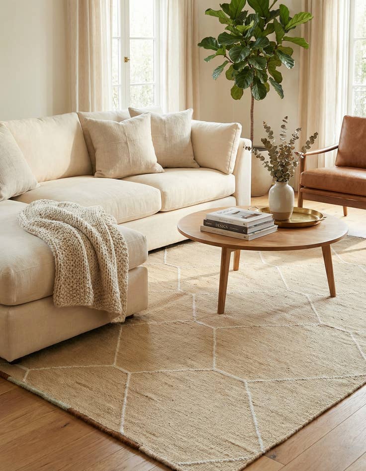 Detail image of 5' 8 x 8' 3  Hand Knotted Moroccan Wool Rug