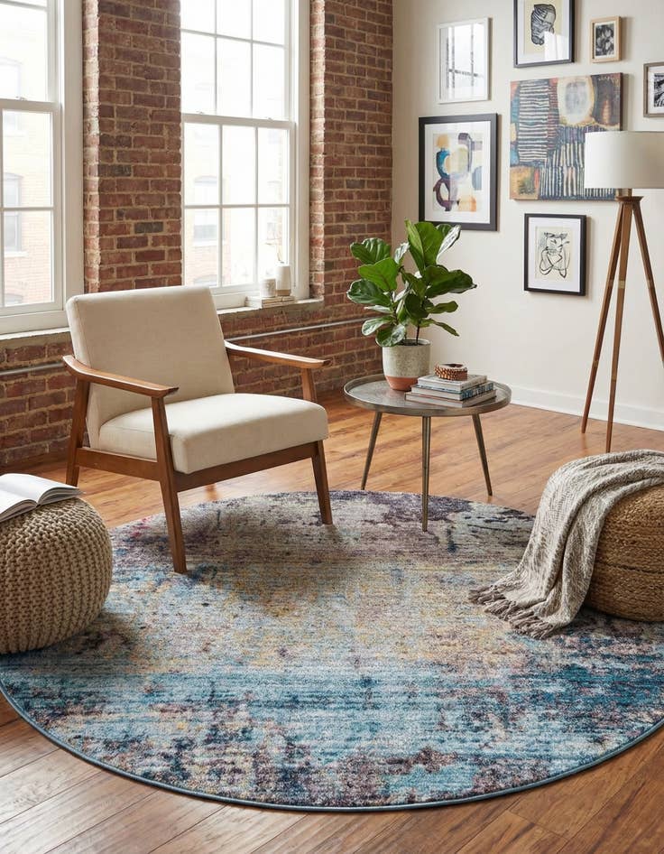 Detail image of 5' 3 x 5' 3 Downtown Greenwich Village Round Rug