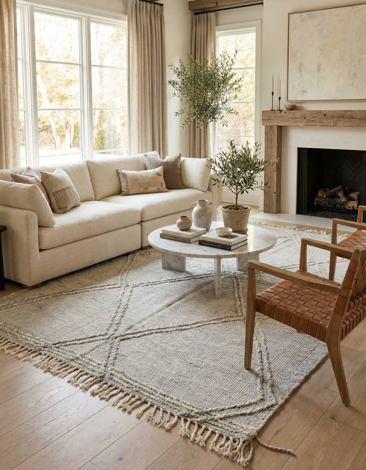 Detail image of 6' 4 x 9' 8  Hand Knotted Moroccan Wool Rug