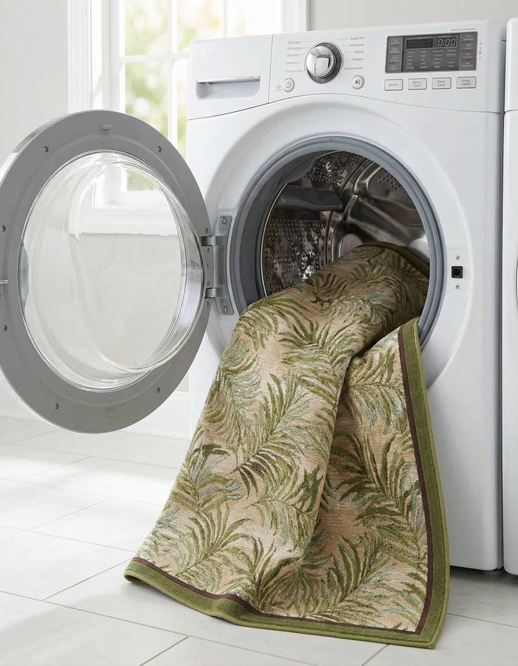 Detail image of 5' 3 x 8'  Washable Botanical Indoor / Outdoor Rug