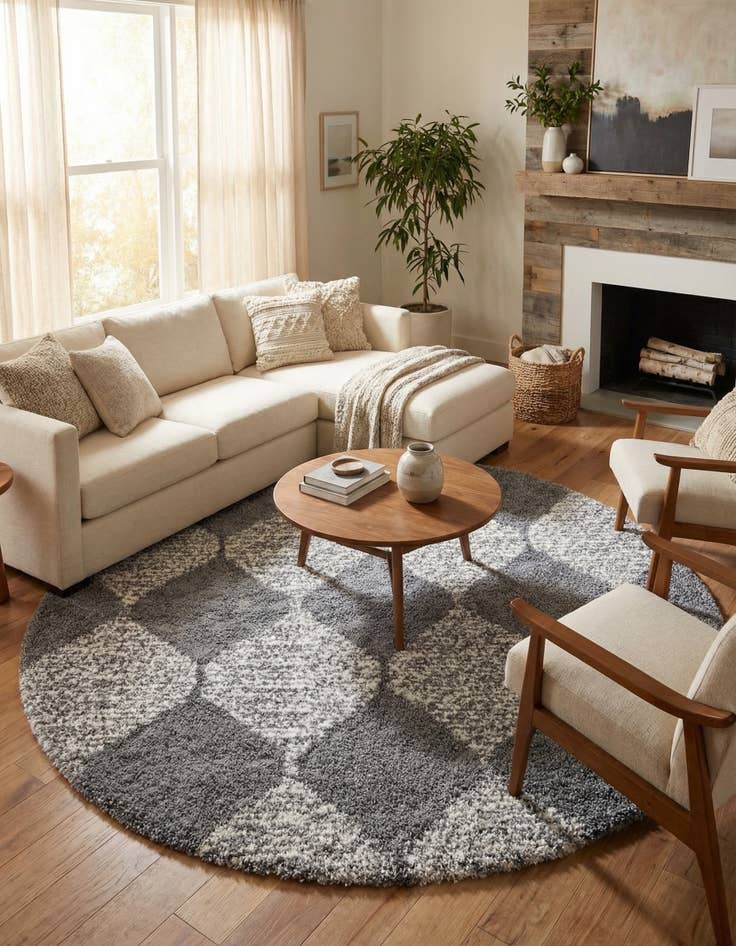 Detail image of  10' x 10' Serenity Shag Round Rug