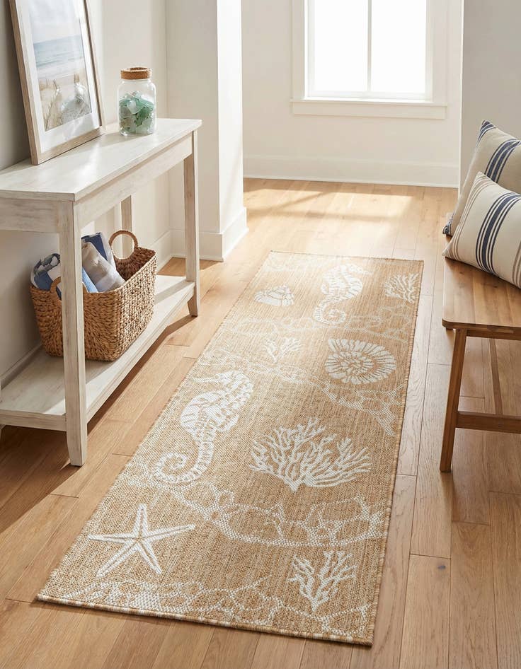 Detail image of 2' x 6'  Washable Coastal Indoor / Outdoor Runner Rug