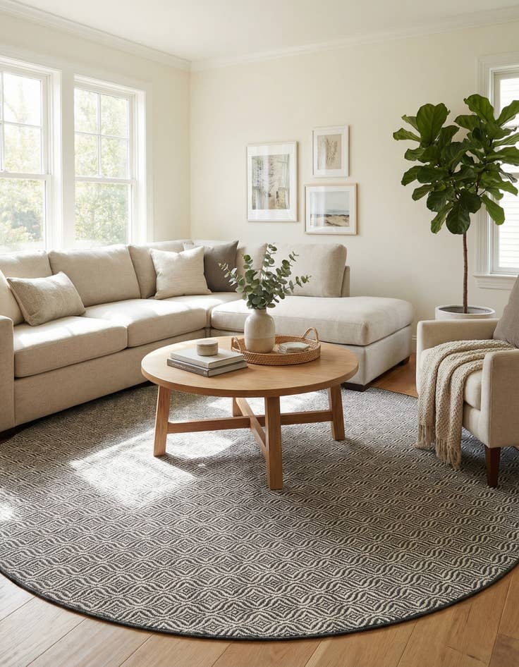 Detail image of 10' x 10'  Washable Trellis Indoor / Outdoor Round Rug