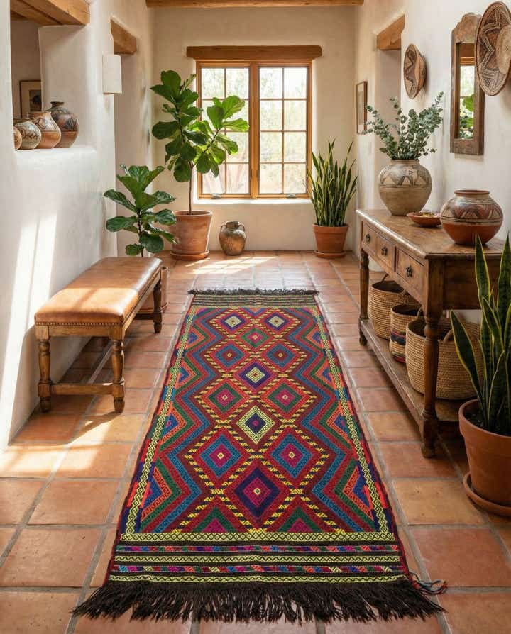 2' 7 x 9' Hand Knotted Kilim Fars Persian Wool Runner Rug