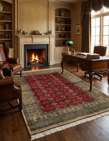 6' 5 x 9' 1 Hand Knotted Bokhara Oriental Wool Rug