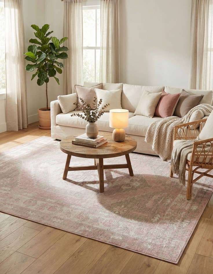 Detail image of  7' x 10'  Washable Traditional Indoor / Outdoor Rug