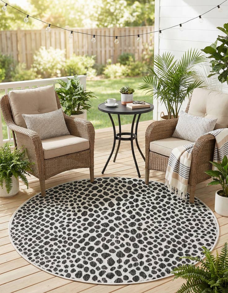 Detail image of 3' x 3'  Washable Jill Zarin Cape Town Indoor / Outdoor Round Rug