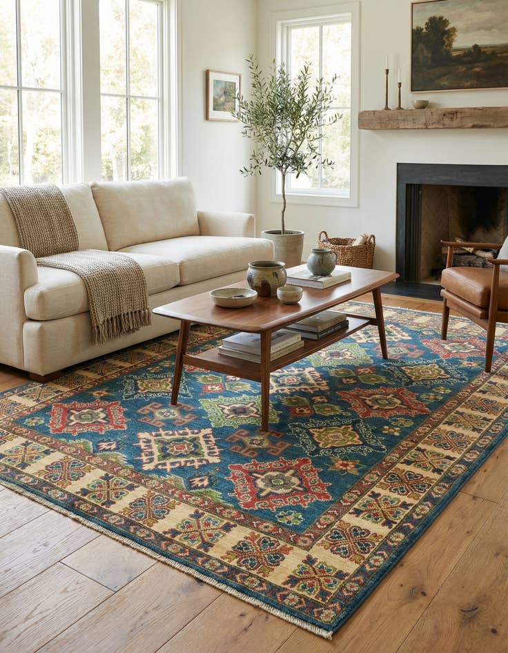 Detail image of 5' x 6' 6  Hand Knotted Kazak Rug