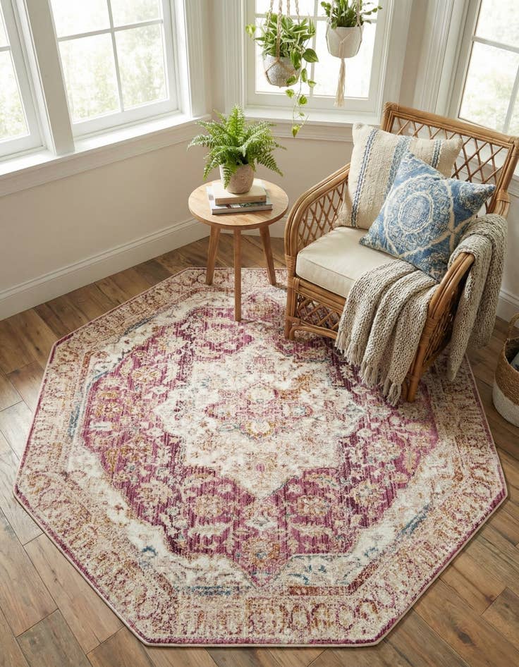 Detail image of  5' 3 x 5' 3 Deepa Octagon Rug