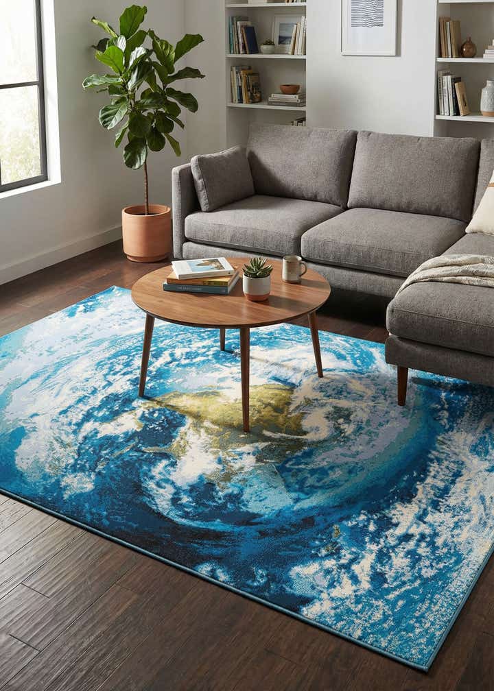 5' 3 x 8' Easy-Clean Modern Indoor / Outdoor Rug
