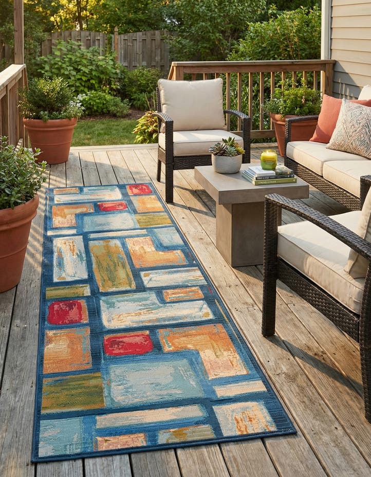 2' 7 x 9' Easy-Clean Modern Indoor / Outdoor...