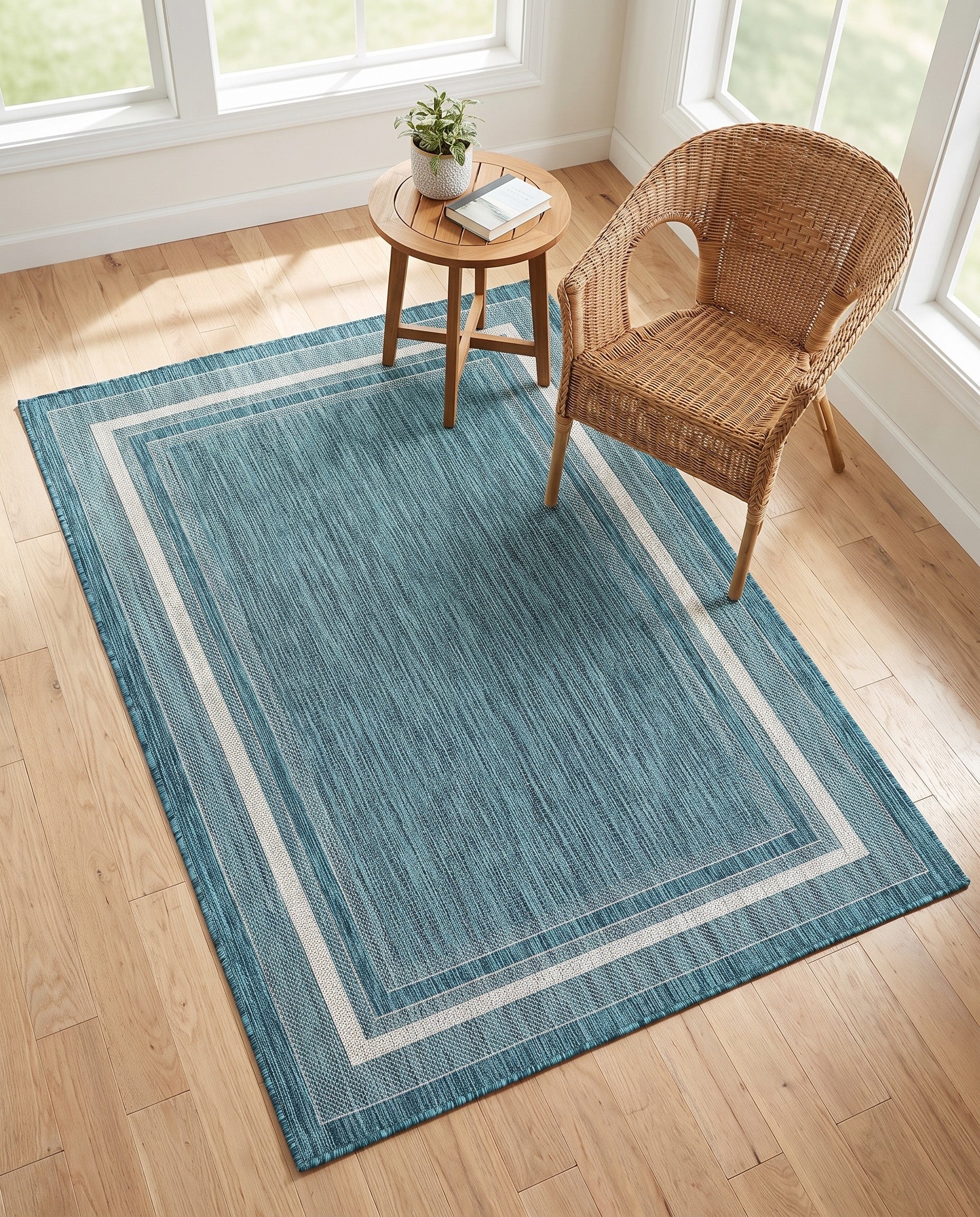 4' x 6' Easy-Clean Border Indoor / Outdoor Rug