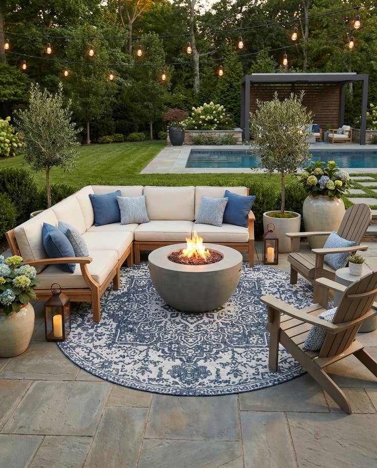 Detail image of 10' 8 x 10' 8 Easy-Clean Jill Zarin Dubai Indoor / Outdoor Round Rug