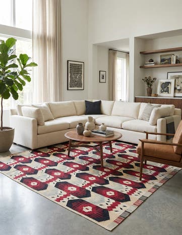 8' 9 x 11' 6 Hand Woven Kilim Modern Wool Rug