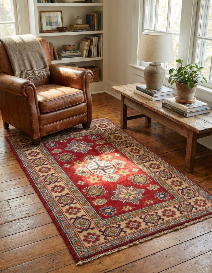 Detail image of 2' 7 x 4' 2  Hand Knotted Kazak Rug