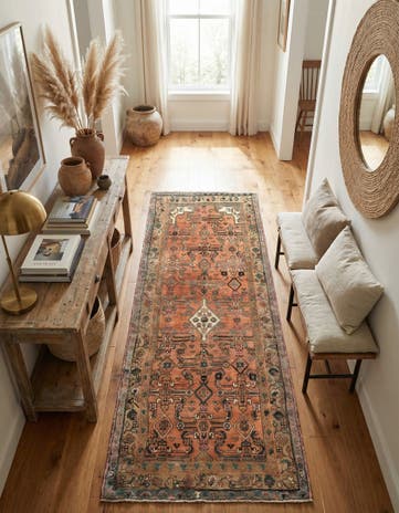 3' 3 x 7' 8 Hamedan Runner Rug