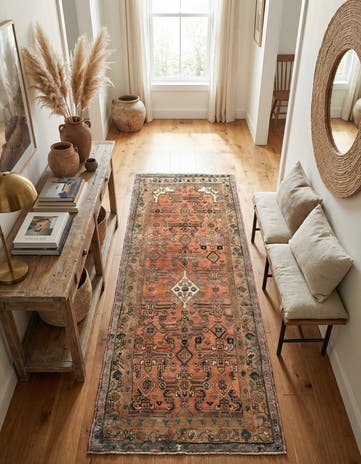 3' 3 x 7' 8 Hamedan Runner Rug