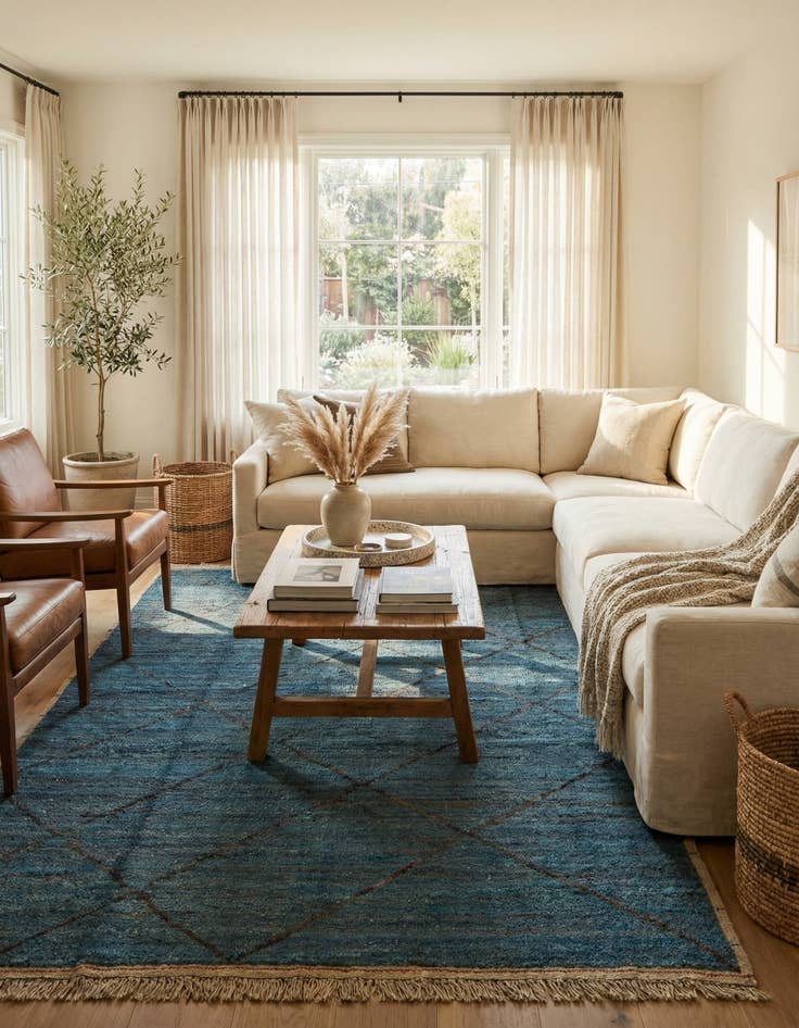 Detail image of 6' 4 x 9' 3  Hand Knotted Moroccan Wool Rug