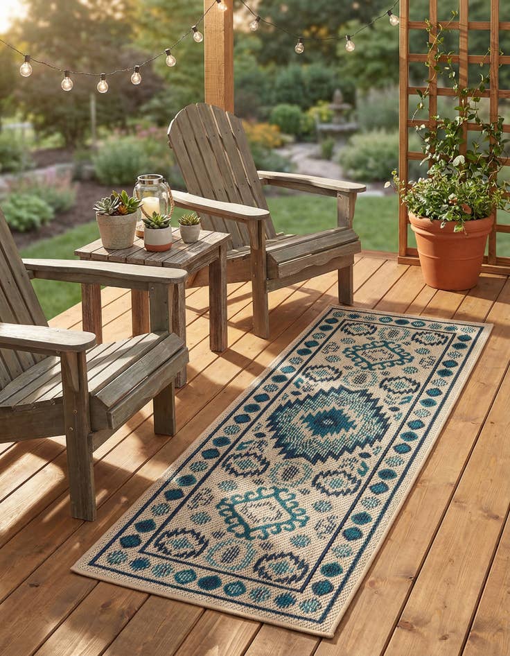 Detail image of 2' x 5'  Washable Baja Indoor / Outdoor Runner Rug