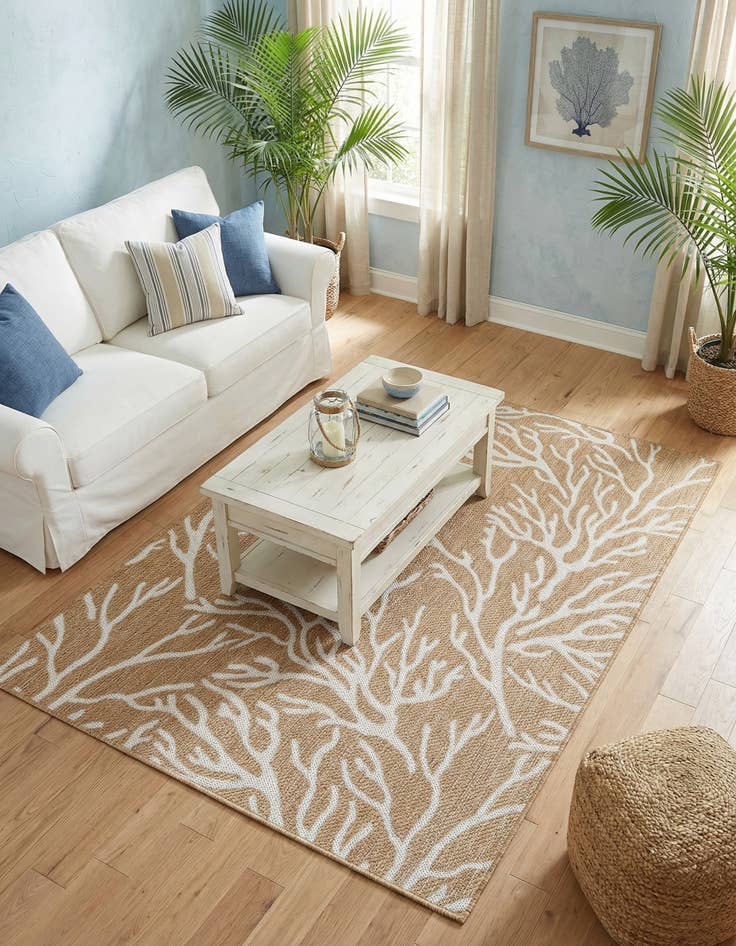 Detail image of 4' x 6' Easy-Clean Coastal Indoor / Outdoor Rug