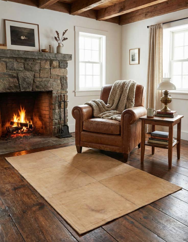 Detail image of 2' x 3' Cowhide Leather Rug