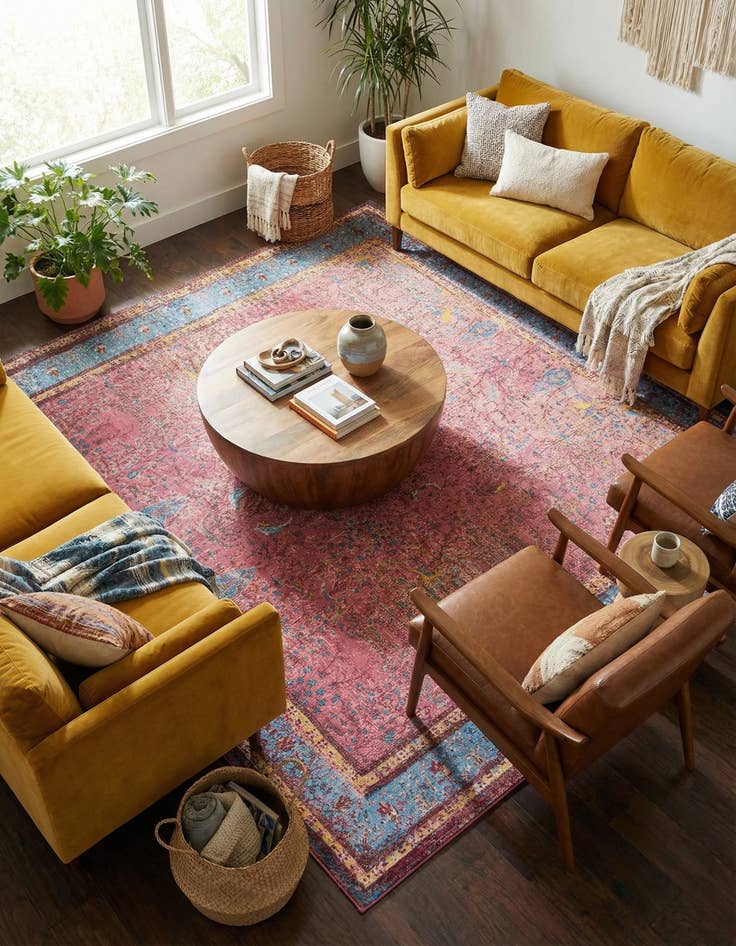 Detail image of 10' x 10'  Washable Traditional Indoor / Outdoor Square Rug