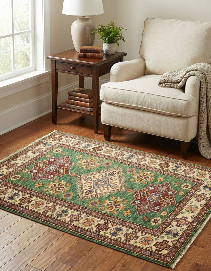 Detail image of 2' 10 x 4' Hand Knotted Kazak Oriental Rug