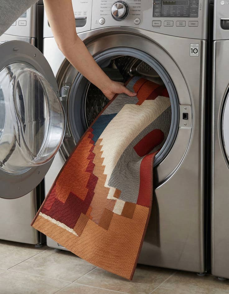 Detail image of  2' x 5'  Washable Modern Indoor / Outdoor Runner Rug