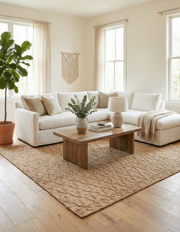 Natural Hand Woven Larsa Jute Square Rug