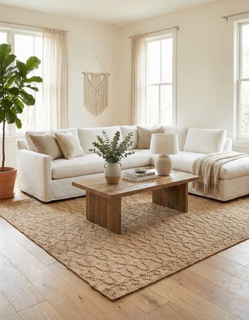 Natural Hand Woven Larsa Jute Square Rug