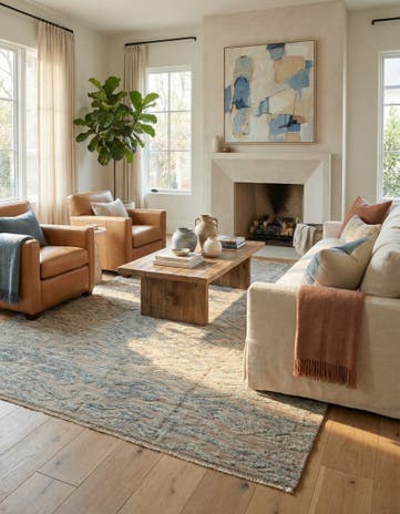 8' x 10' 3 Hand Knotted Darya Wool Rug