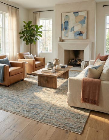 8' x 10' 3 Hand Knotted Darya Wool Rug