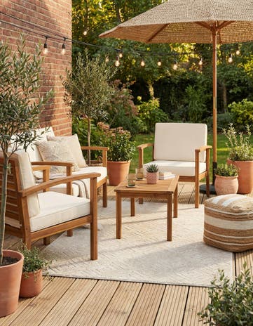Beige Easy-Clean Sabrina Soto Indoor / Outdoor Rug