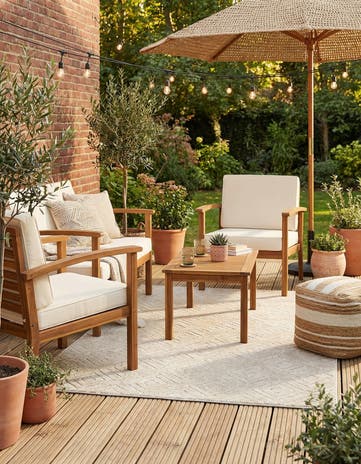 Beige Easy-Clean Sabrina Soto Indoor / Outdoor Rug