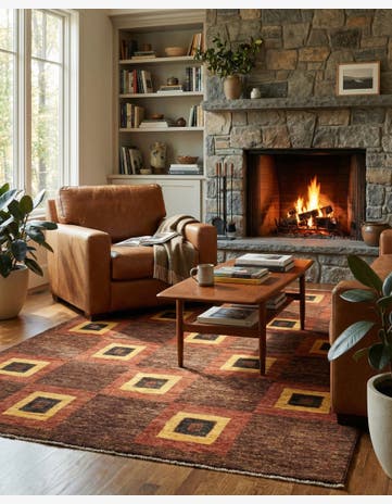 4' 8 x 7' Hand Knotted Modern Ziegler Rug