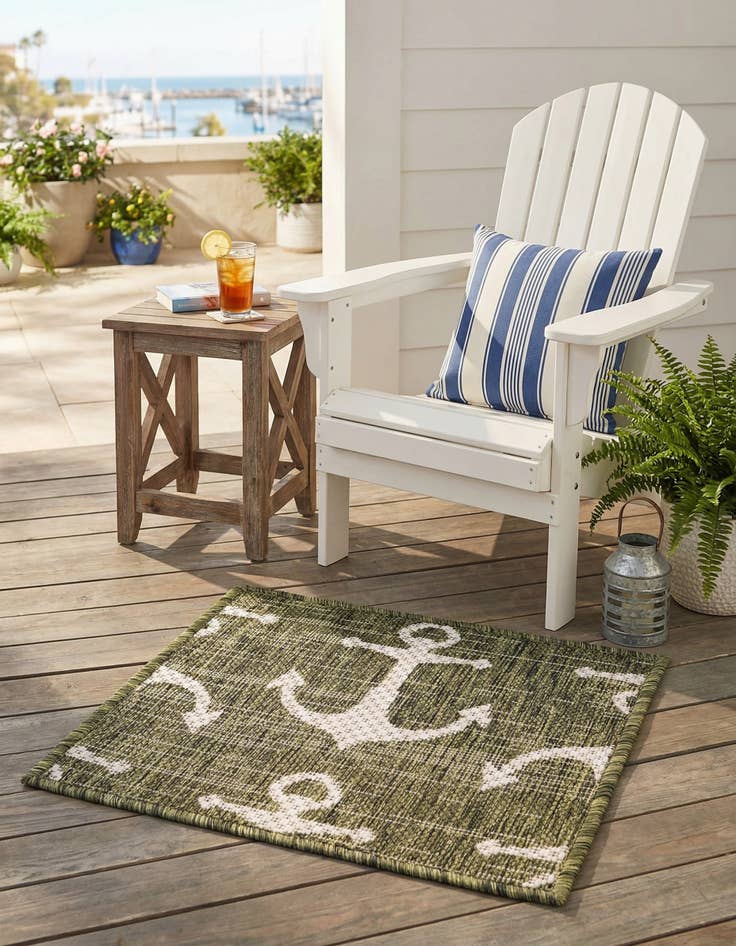 Detail image of 1' 4 x 1' 4  Washable Coastal Indoor / Outdoor Sample Rug