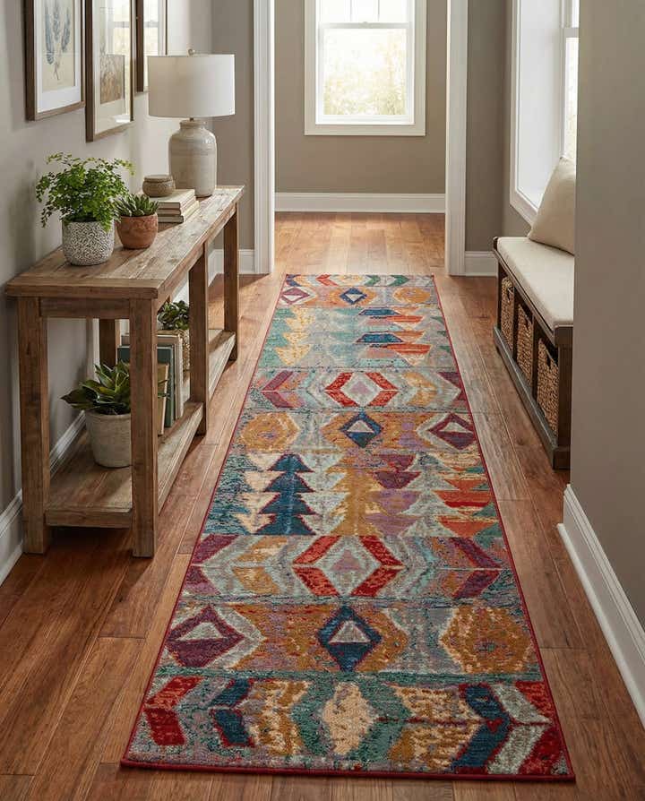 2' 7 x 12' Easy-Clean Modern Indoor / Outdoor Runner Rug
